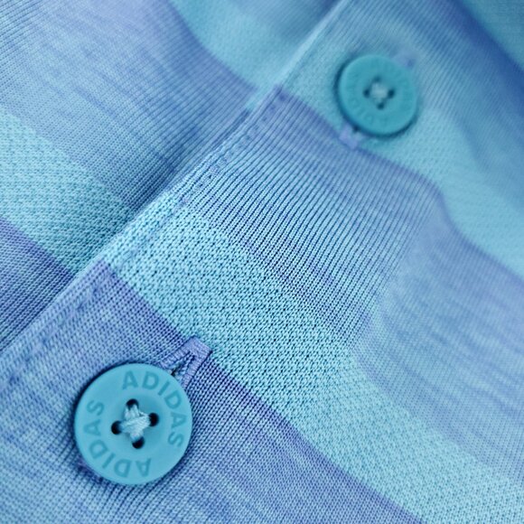 Adidas Golf Polo Shirt 2 Color Striped Stretch Blue Men's Large NWT - Picture 5 of 10